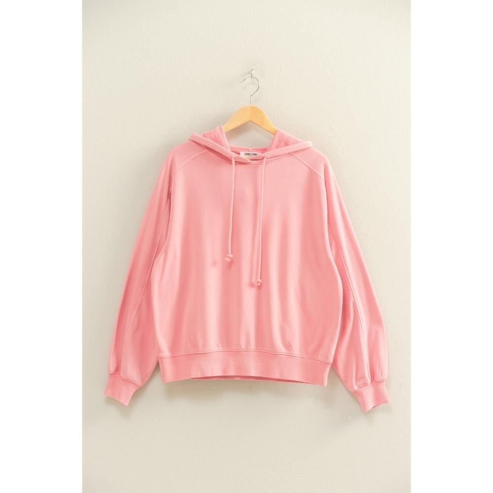 Pink CloudDweller Mineral Washed Buttery Soft Cozy Cotton Blend Hoodie